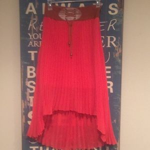 Coral high low skirt by Mint Green